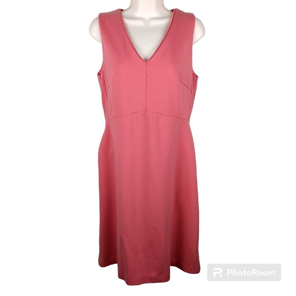 White House Black Market Womens Pink Stretch Midi Dress Size 8